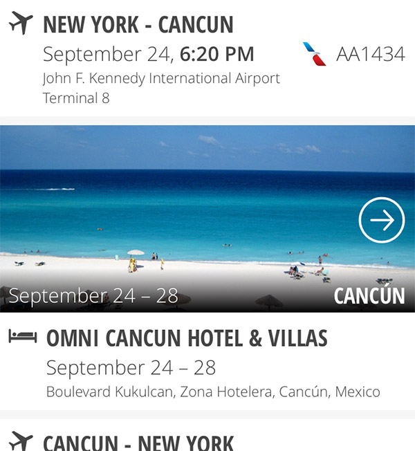 itinerary app